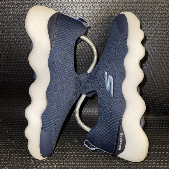 Skechers Go Walk Massage Fit Navy Blue Slip On Walking Shoes Womens Size 9.5 - Picture 5 of 8